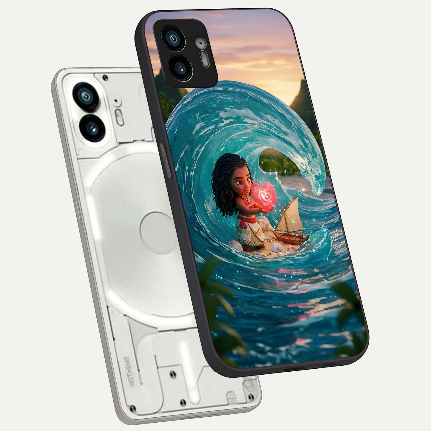  Heart of Ocean phone case For Nothing Phone 2 showing premium glass back cover with detailed artwork