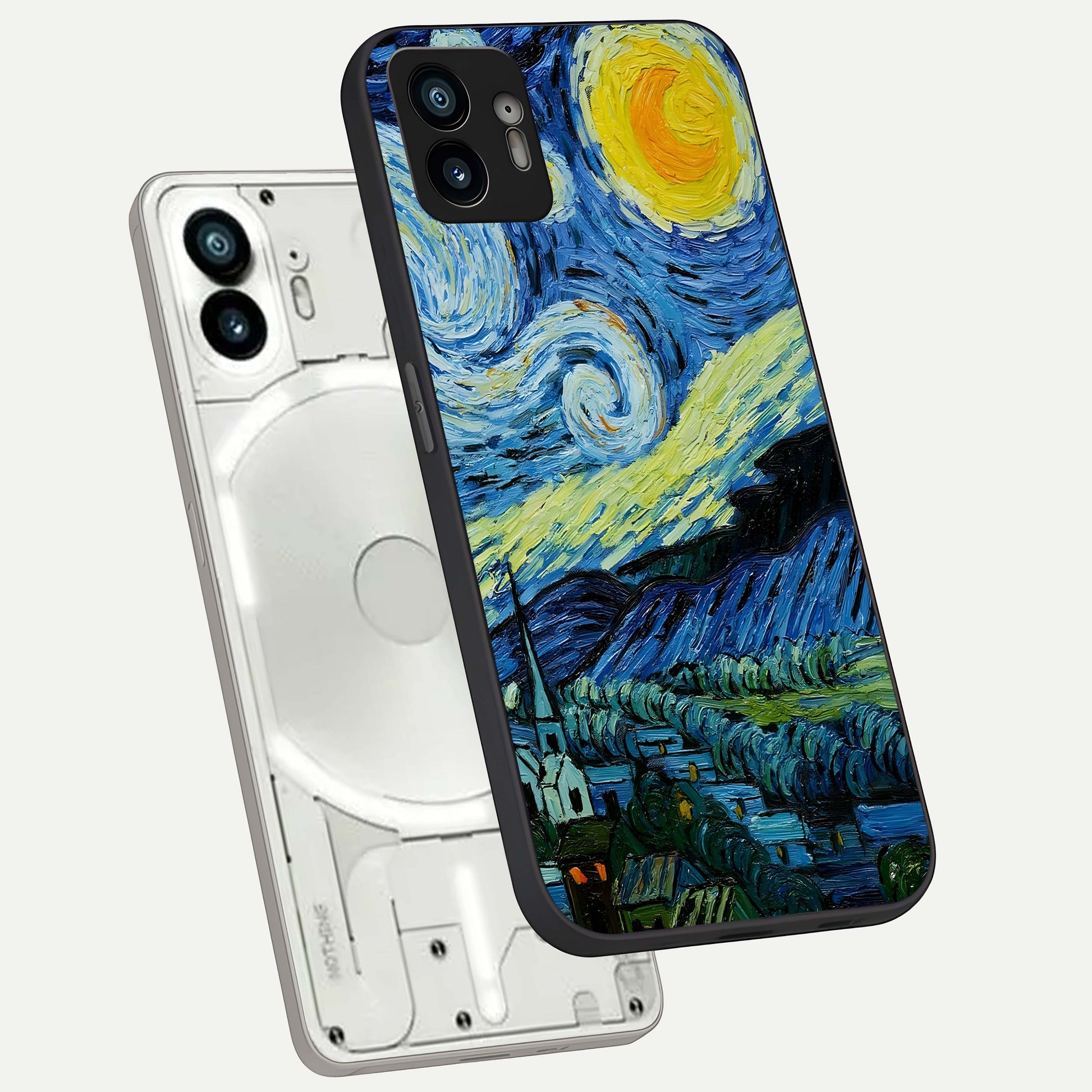  Inspired Van Gogh Art phone case For Nothing Phone 2 showing premium glass back cover with detailed artwork
