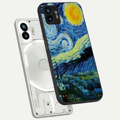  Inspired Van Gogh Art phone case For Nothing Phone 2 showing premium glass back cover with detailed artwork