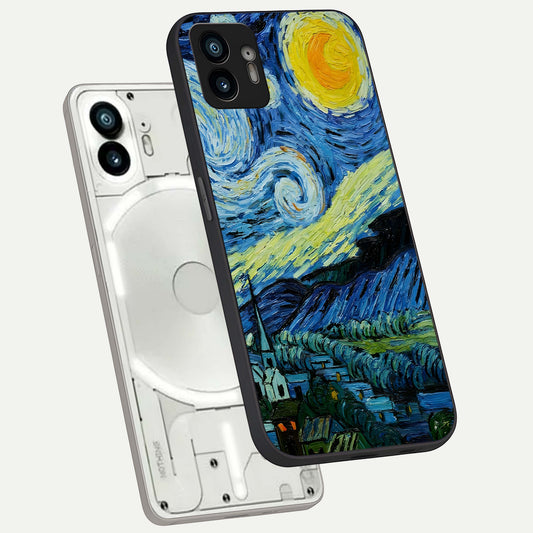  Inspired Van Gogh Art phone case For Nothing Phone 2 showing premium glass back cover with detailed artwork