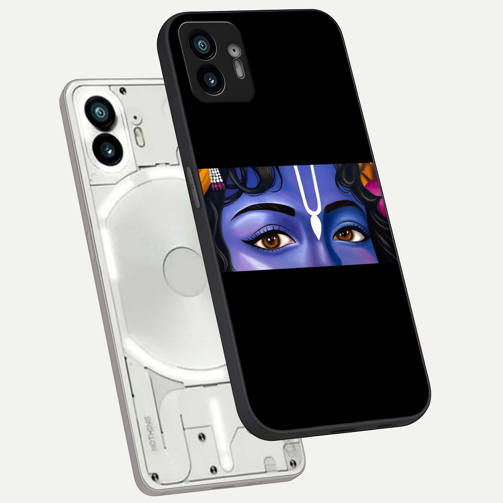  Krishna Eye phone case For Nothing Phone 2 showing premium glass back cover with detailed artwork
