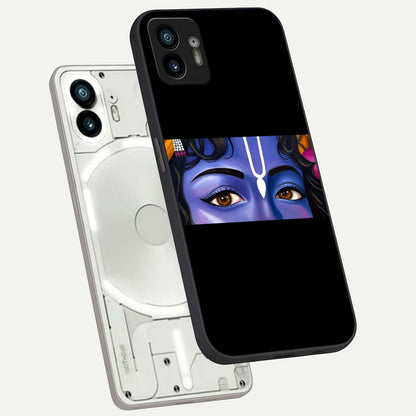  Krishna Eye phone case For Nothing Phone 2 showing premium glass back cover with detailed artwork