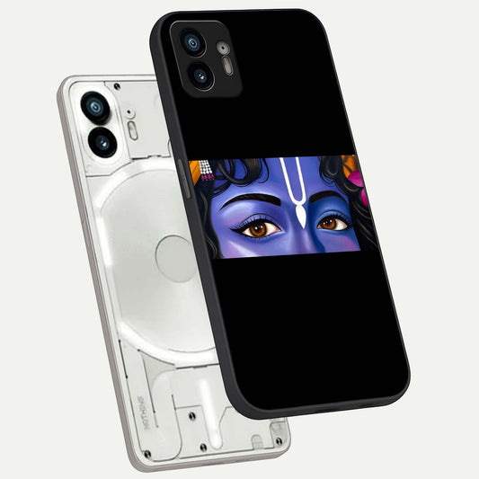  Krishna Eye phone case For Nothing Phone 2 showing premium glass back cover with detailed artwork