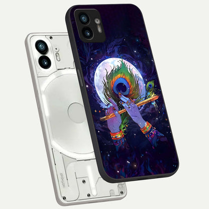  Krishna Hands Art phone case For Nothing Phone 2 showing premium glass back cover with detailed artwork