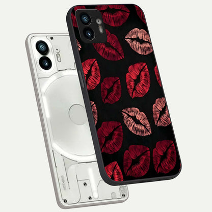  Midnight Kiss Love phone case For Nothing Phone 2 showing premium glass back cover with detailed artwork