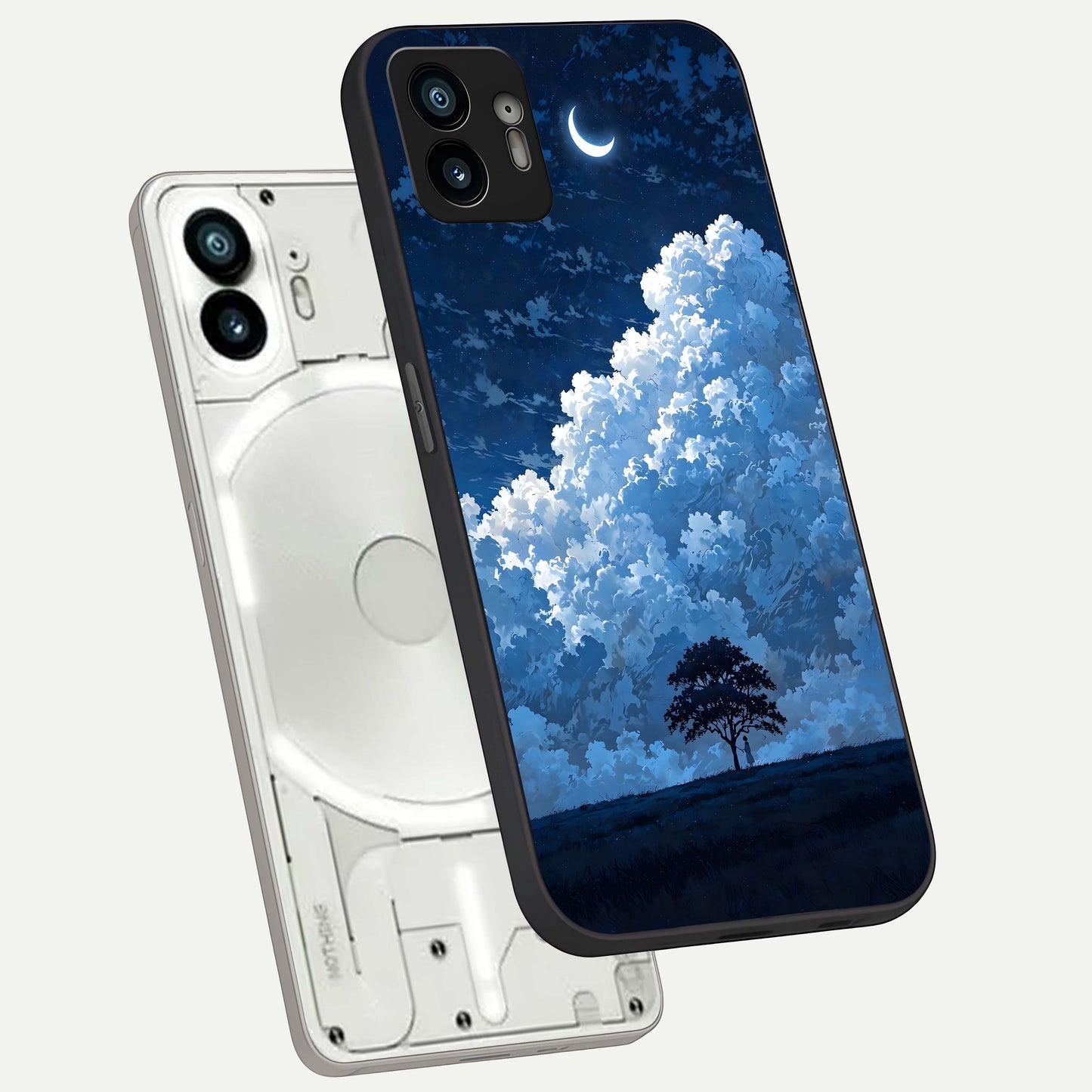  Midnight Sky Serenity phone case For Nothing Phone 2 showing premium glass back cover with detailed artwork