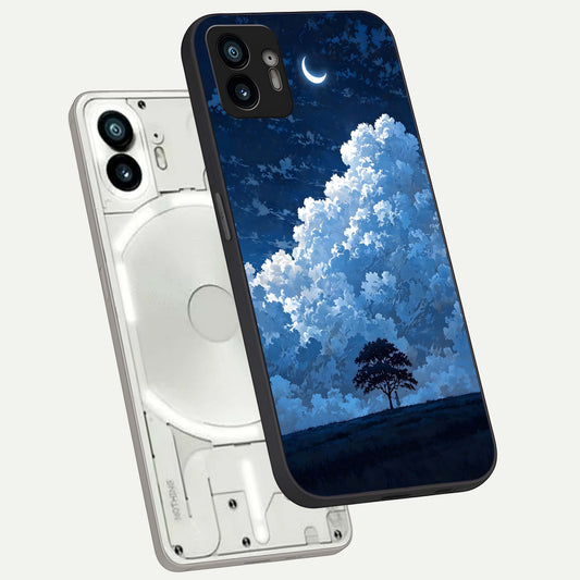  Midnight Sky Serenity phone case For Nothing Phone 2 showing premium glass back cover with detailed artwork