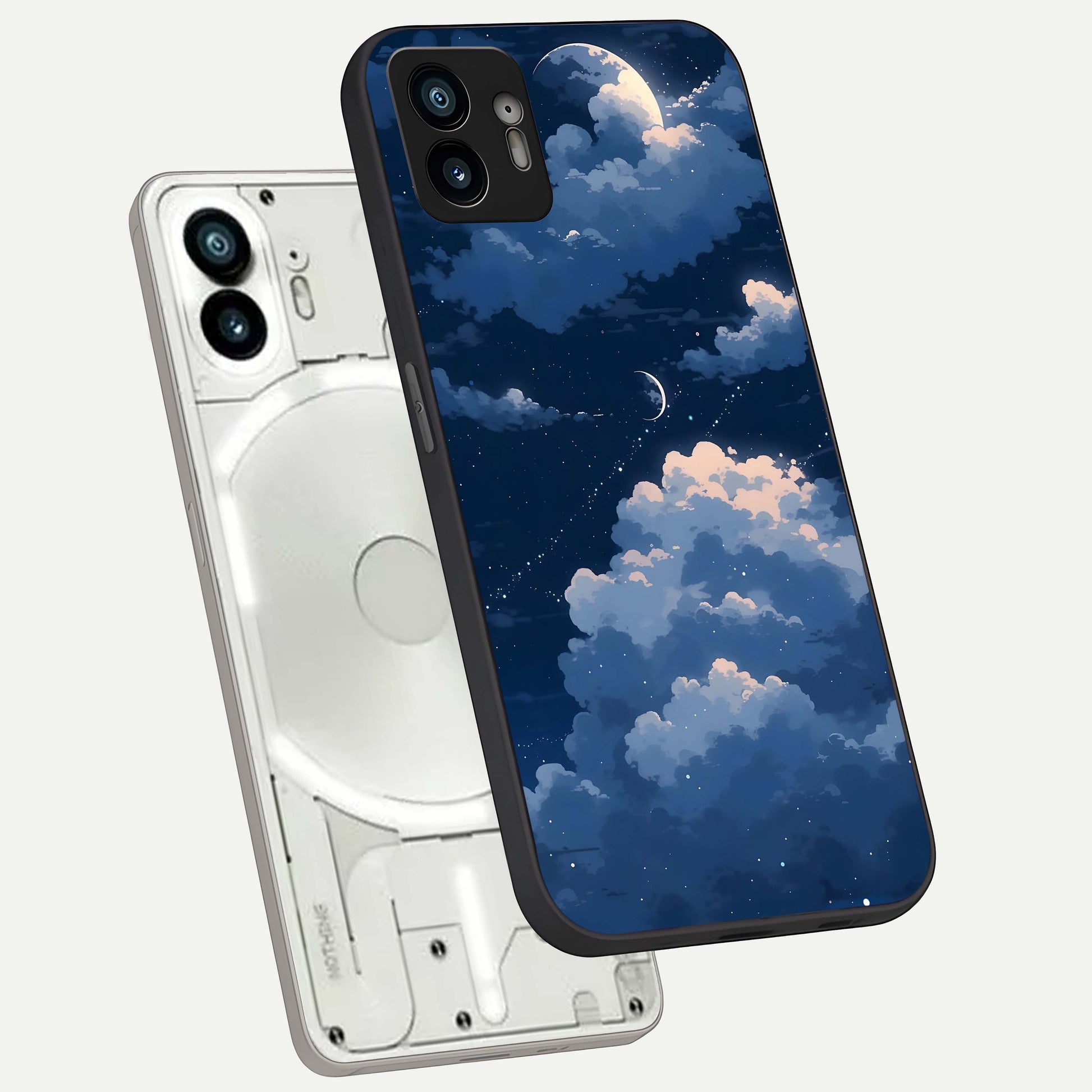  Moon Dream Haze phone case For Nothing Phone 2 showing premium glass back cover with detailed artwork