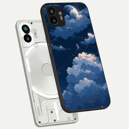  Moon Dream Haze phone case For Nothing Phone 2 showing premium glass back cover with detailed artwork