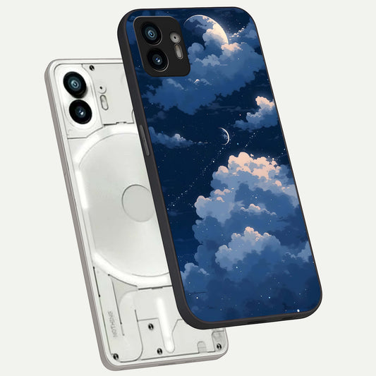  Moon Dream Haze phone case For Nothing Phone 2 showing premium glass back cover with detailed artwork