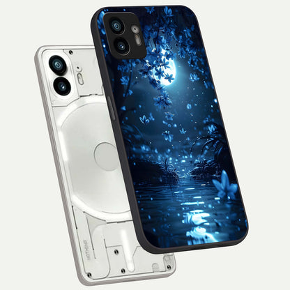 Moonlight Petal Dream phone case For Nothing Phone 2 showing premium glass back cover with detailed artwork