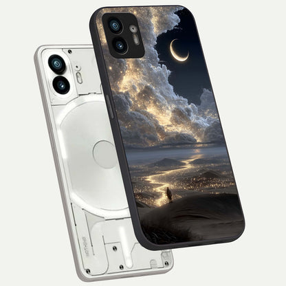  Moonlight Spark Path phone case For Nothing Phone 2 showing premium glass back cover with detailed artwork