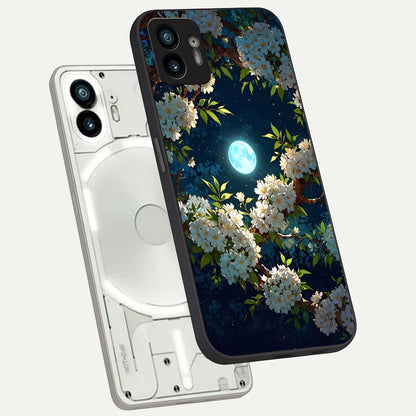  Moonlit Blossom Dream phone case For Nothing Phone 2 showing premium glass back cover with detailed artwork