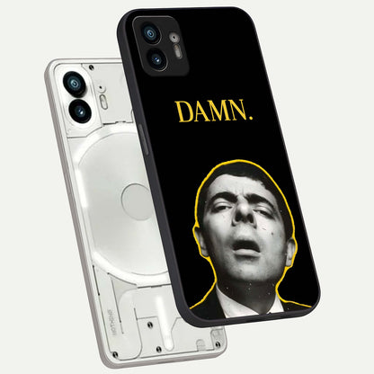  Mr Bean Damn phone case For Nothing Phone 2 showing premium glass back cover with detailed artwork