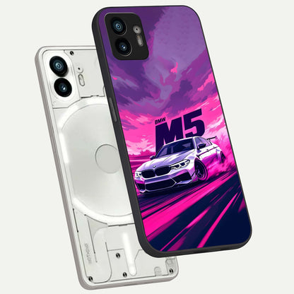  MS Neon Car phone case For Nothing Phone 2 showing premium glass back cover with detailed artwork