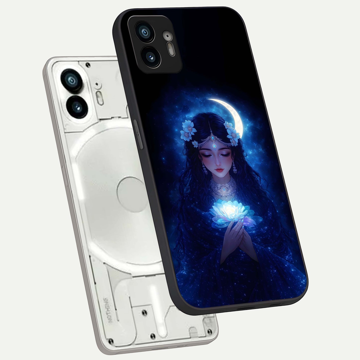  Mystic Moon Queen phone case For Nothing Phone 2 showing premium glass back cover with detailed artwork