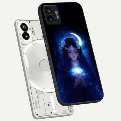  Mystic Moon Queen phone case For Nothing Phone 2 showing premium glass back cover with detailed artwork