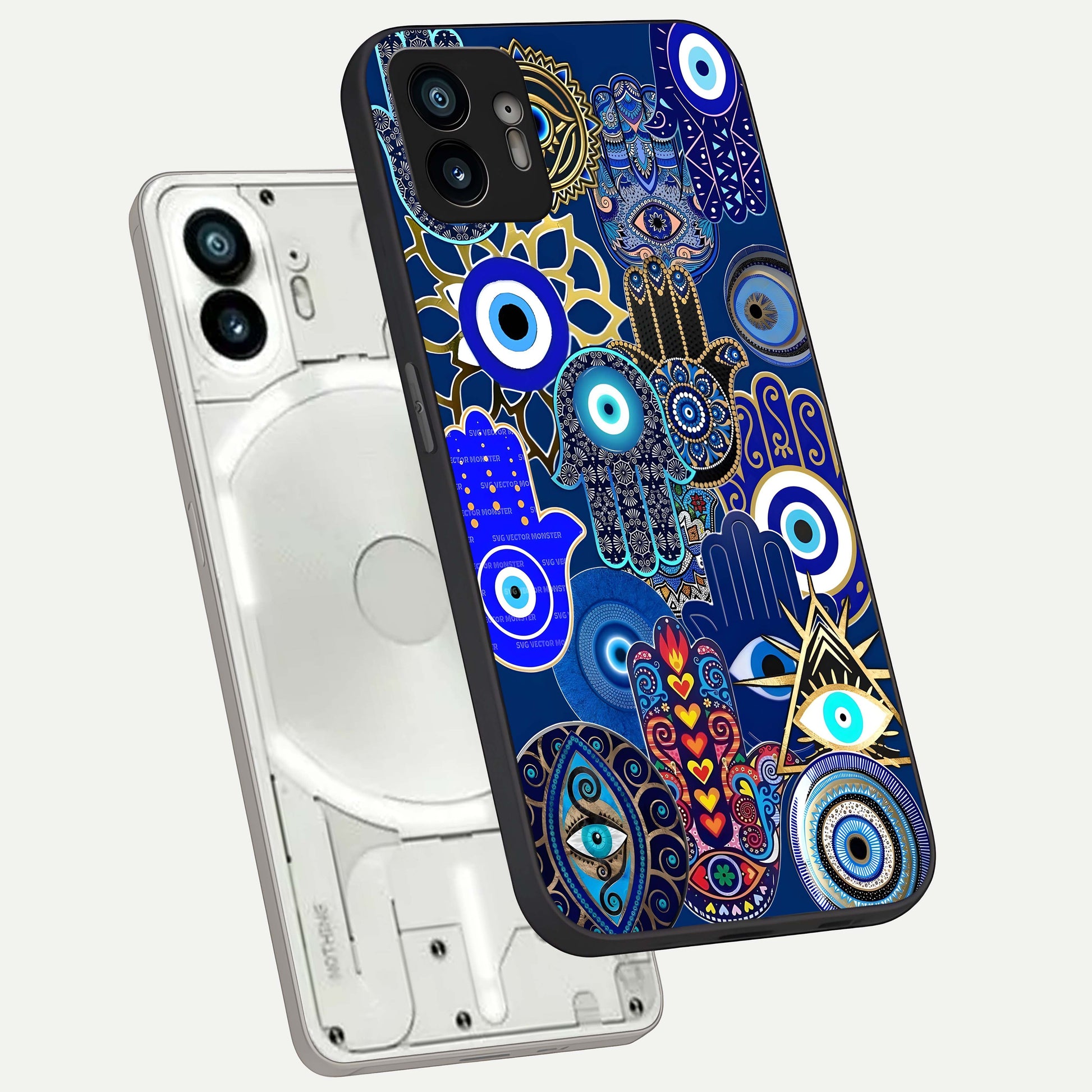  Mystic Palm Guard phone case For Nothing Phone 2 showing premium glass back cover with detailed artwork