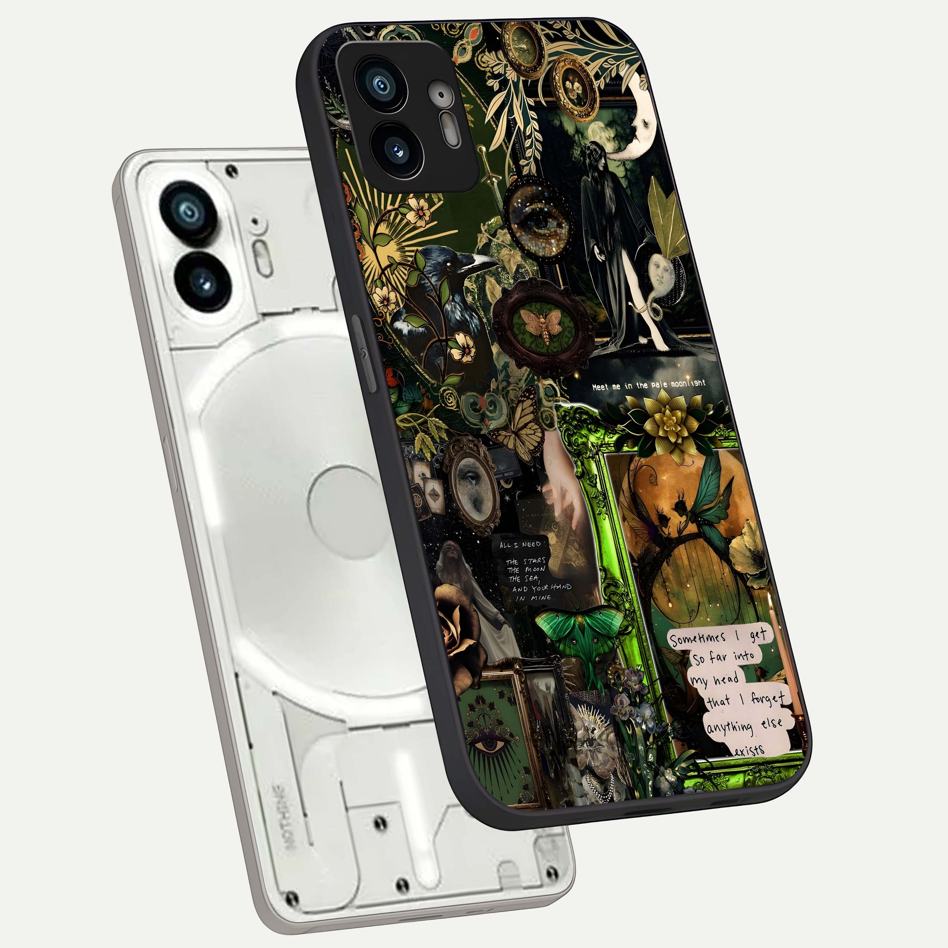  Mystic Woods Secret phone case For Nothing Phone 2 showing premium glass back cover with detailed artwork