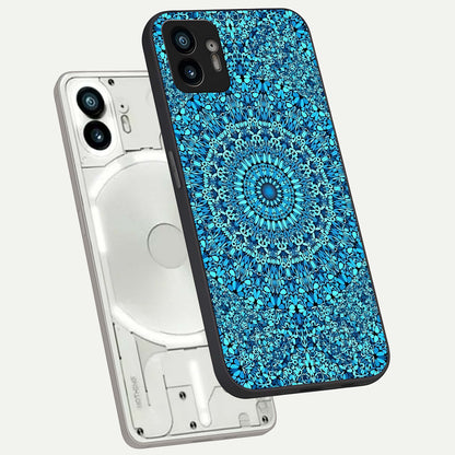  Ocean Bloom Mandala phone case For Nothing Phone 2 showing premium glass back cover with detailed artwork