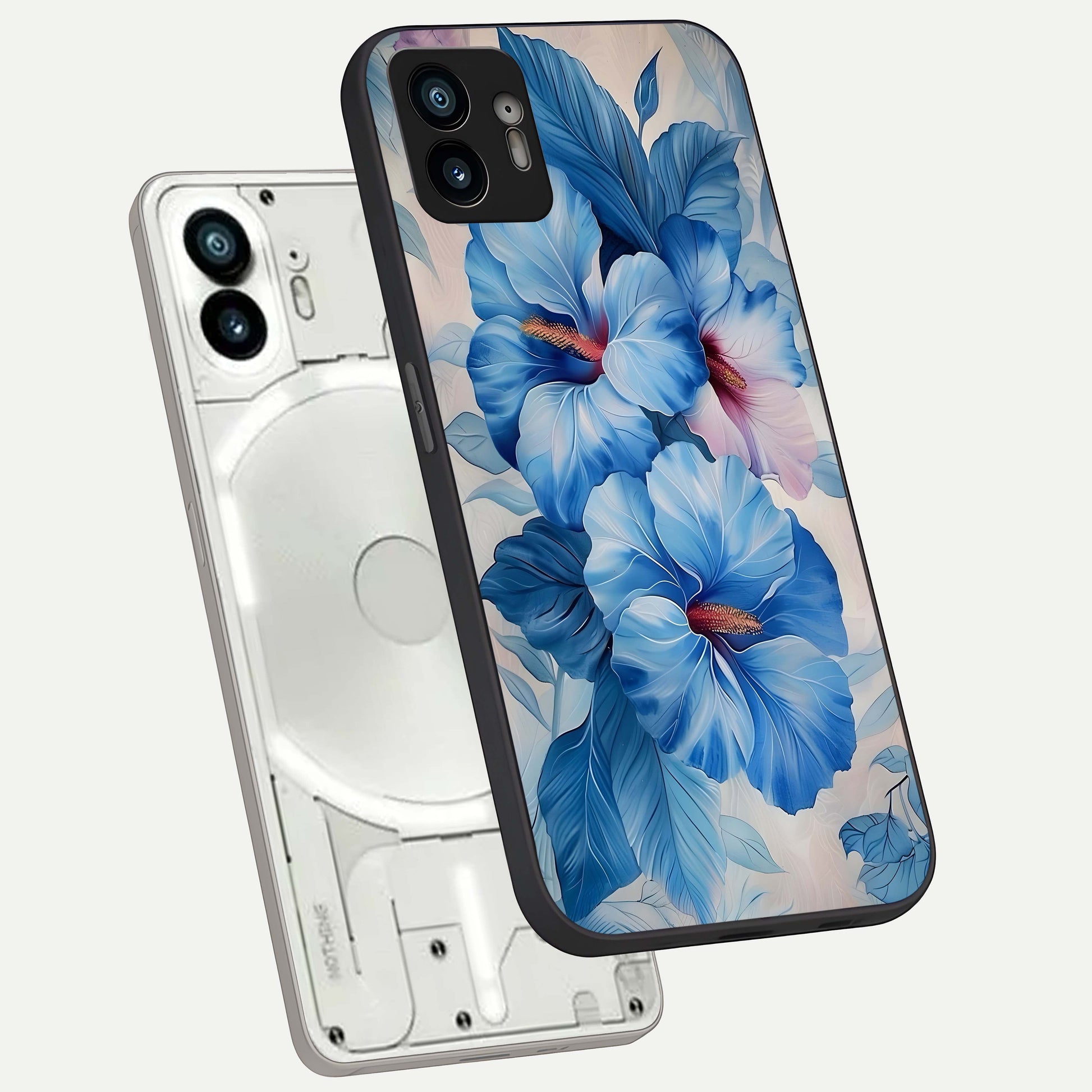  Ocean Hibiscus Grace phone case For Nothing Phone 2 showing premium glass back cover with detailed artwork