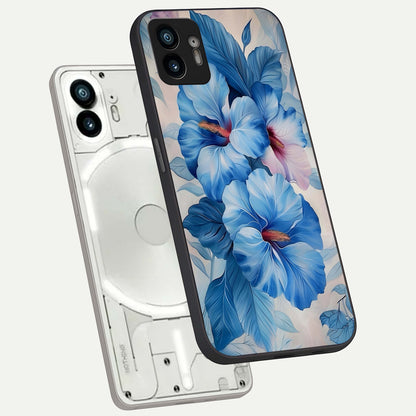  Ocean Hibiscus Grace phone case For Nothing Phone 2 showing premium glass back cover with detailed artwork