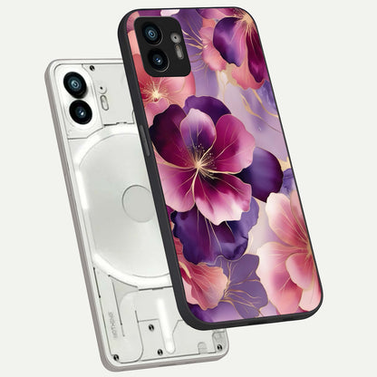  Pink Bouquet Florals phone case For Nothing Phone 2 showing premium glass back cover with detailed artwork