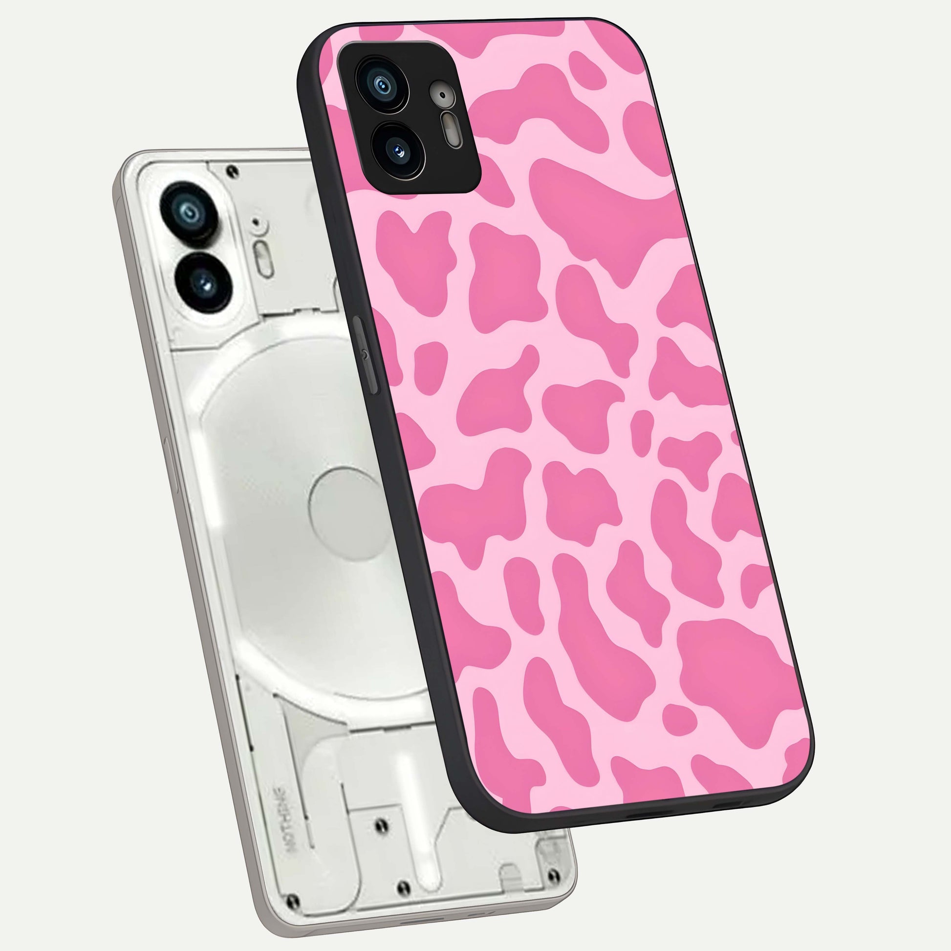  Pink Sunflower Glow phone case For Nothing Phone 2 showing premium glass back cover with detailed artwork