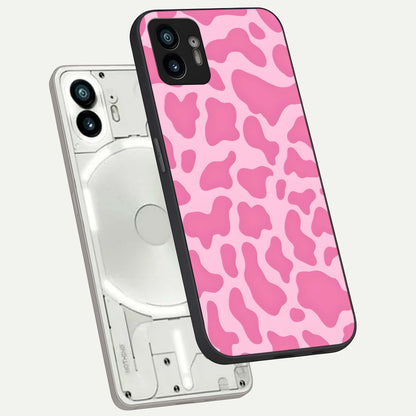  Pink Sunflower Glow phone case For Nothing Phone 2 showing premium glass back cover with detailed artwork