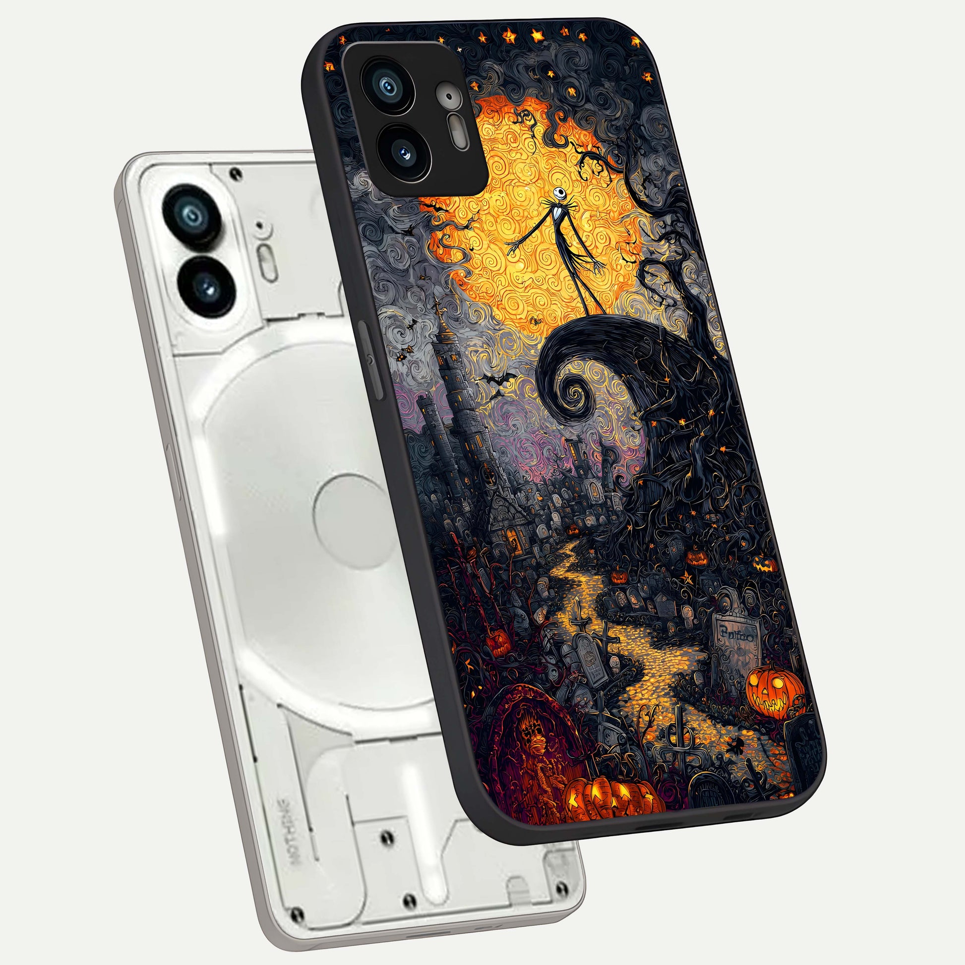  Pumpkin Moonlight Tale phone case For Nothing Phone 2 showing premium glass back cover with detailed artwork