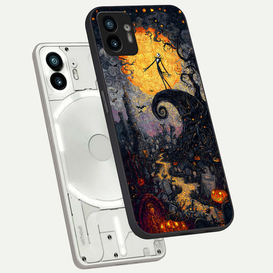  Pumpkin Moonlight Tale phone case For Nothing Phone 2 showing premium glass back cover with detailed artwork
