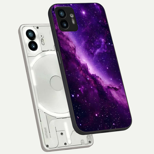  Purple Shade Sky phone case For Nothing Phone 2 showing premium glass back cover with detailed artwork