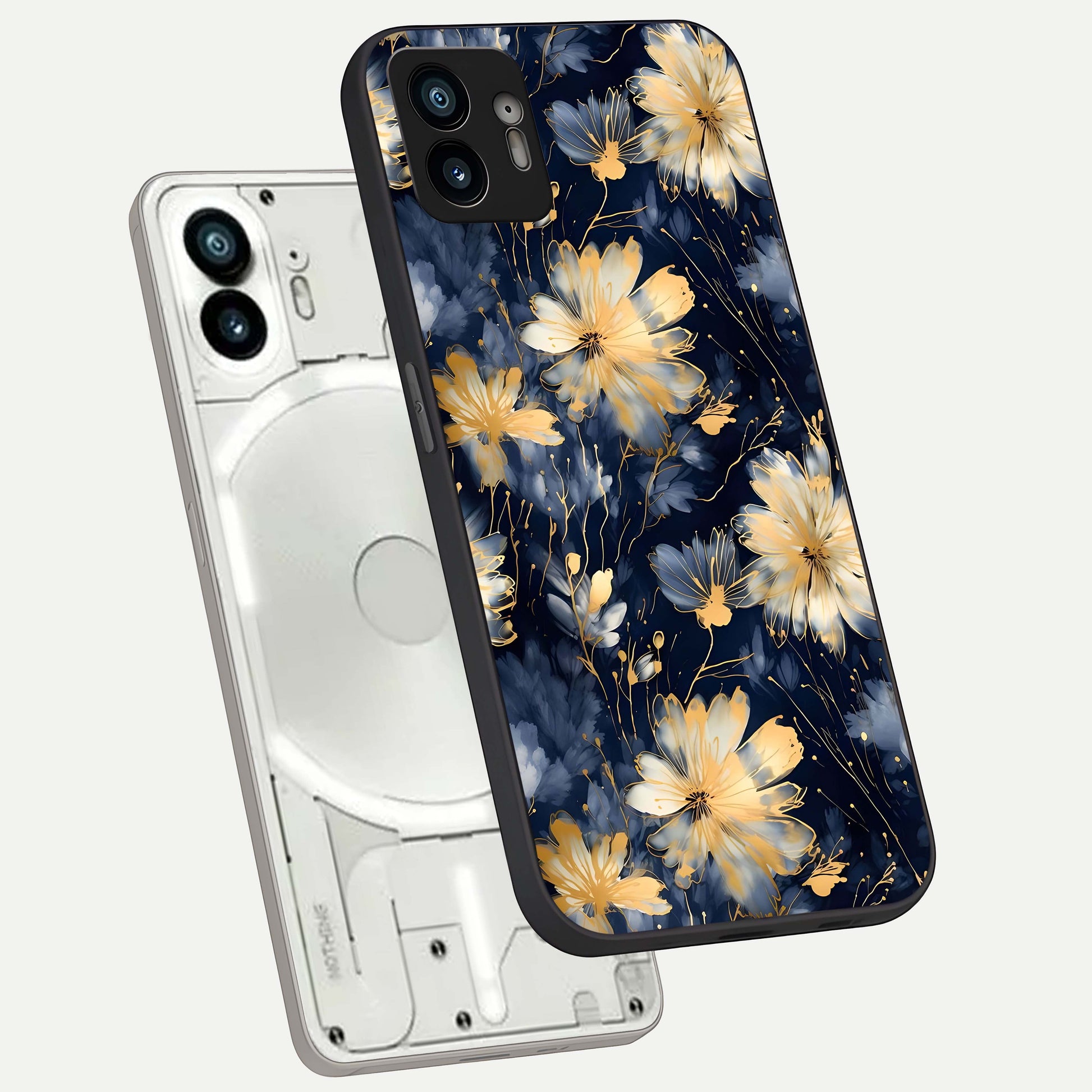  Royal Petal Dream phone case For Nothing Phone 2 showing premium glass back cover with detailed artwork