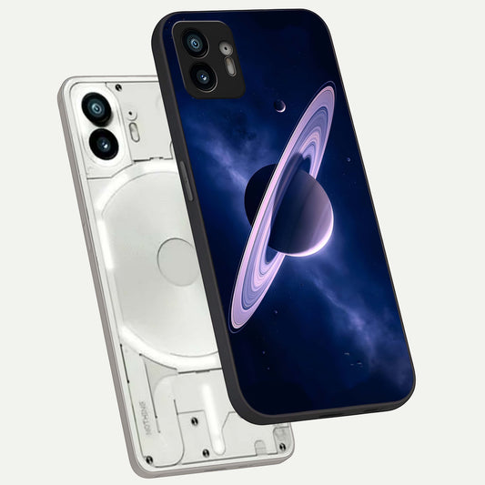  Saturn Ring Mystique phone case For Nothing Phone 2 showing premium glass back cover with detailed artwork