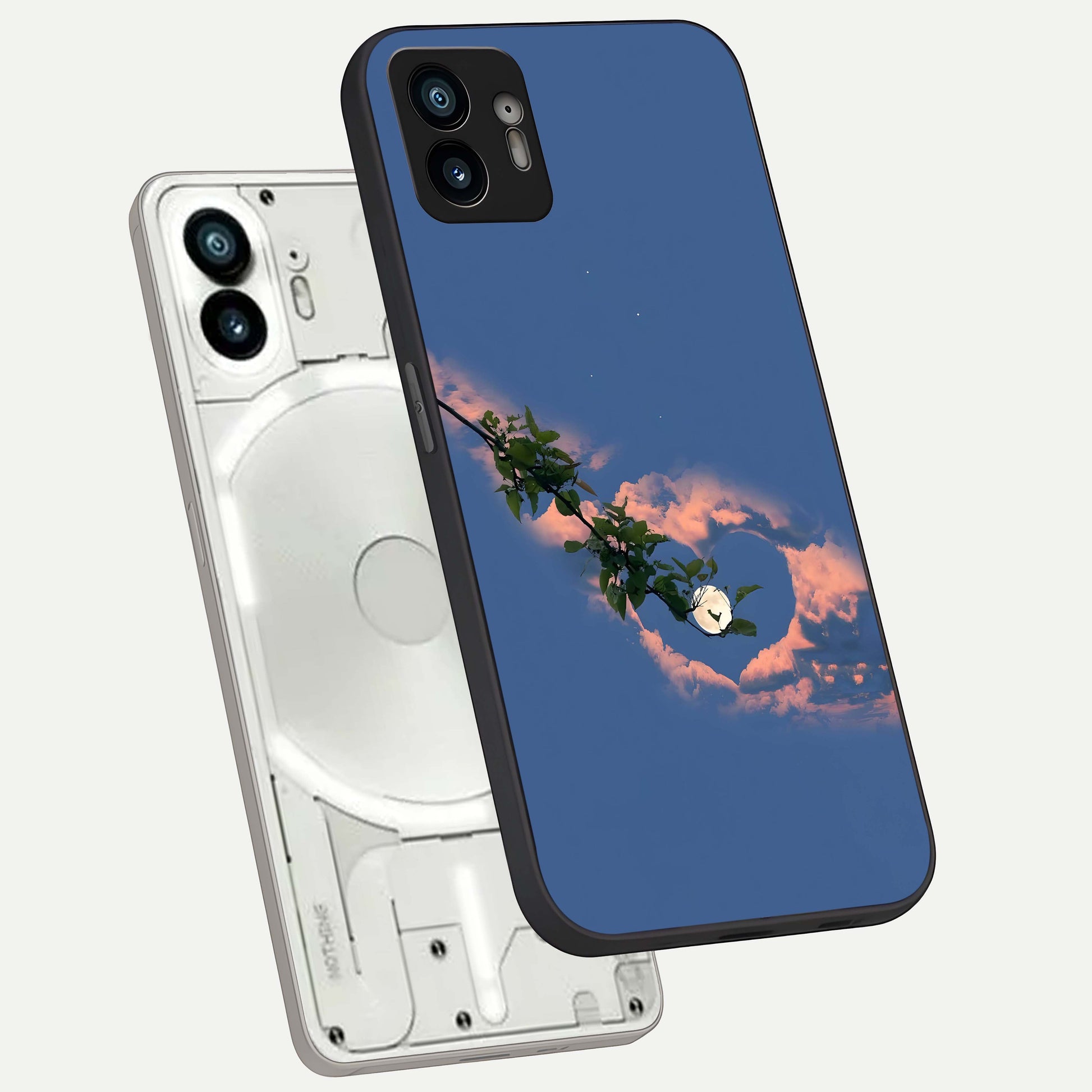  Sky Under Tree phone case For Nothing Phone 2 showing premium glass back cover with detailed artwork