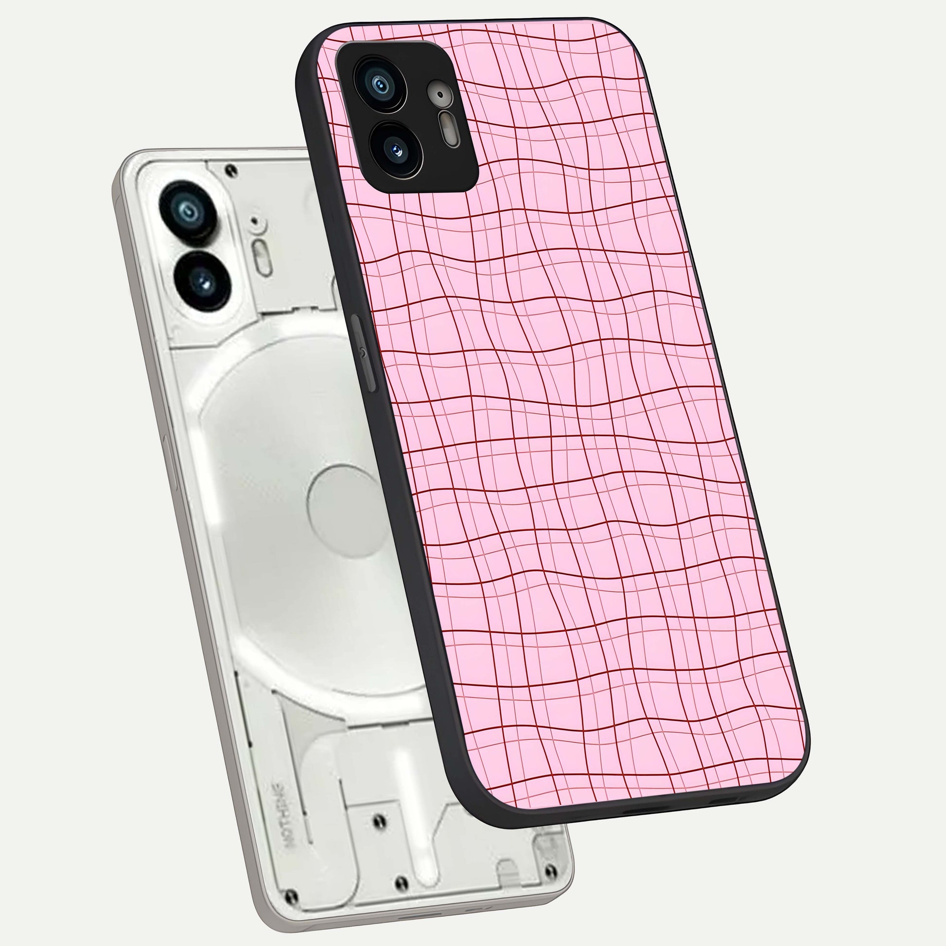  Soft Grid Bliss phone case For Nothing Phone 2 showing premium glass back cover with detailed artwork