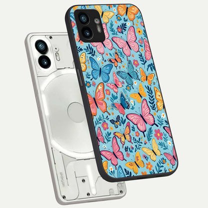  Spring Wing Garden phone case For Nothing Phone 2 showing premium glass back cover with detailed artwork