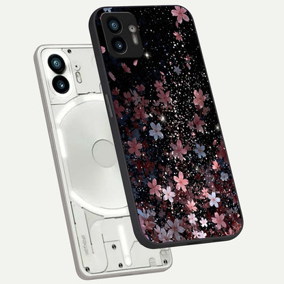  Starlit Flower Dreams phone case For Nothing Phone 2 showing premium glass back cover with detailed artwork