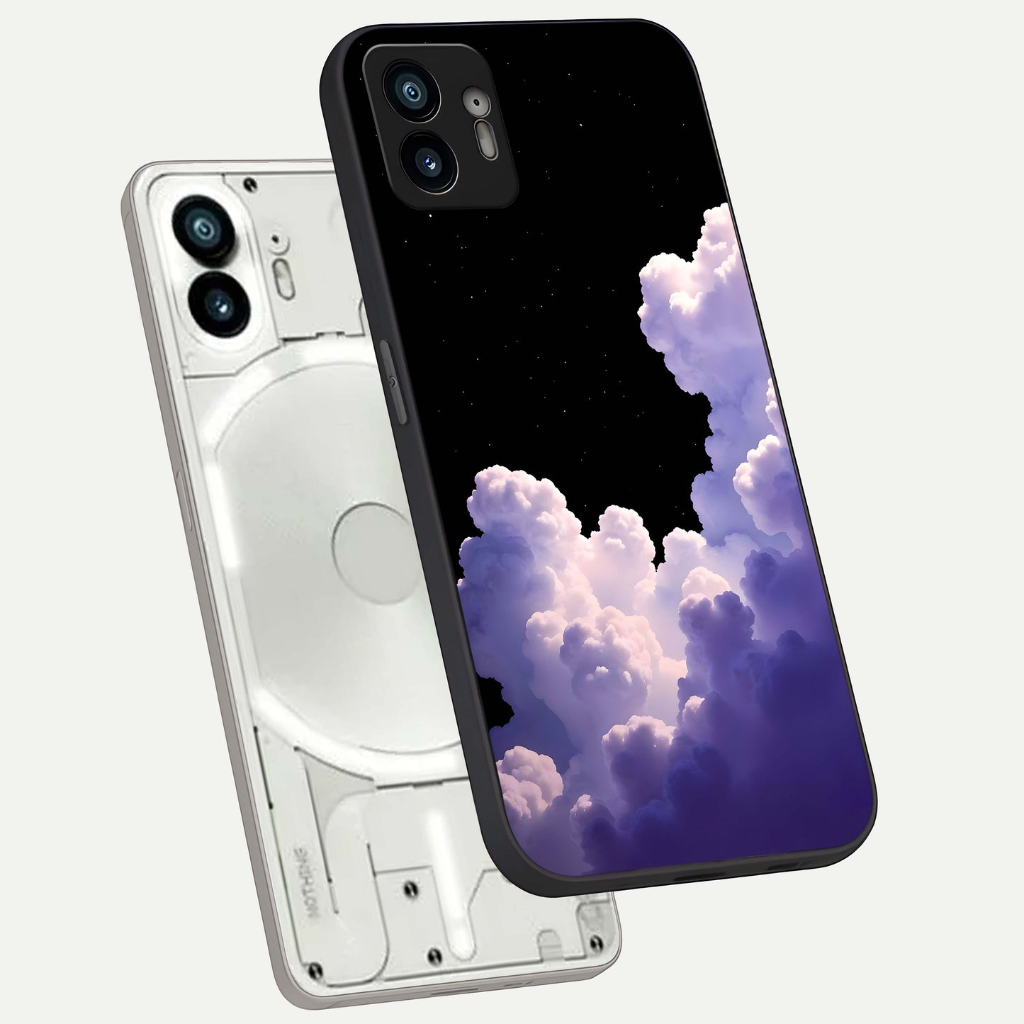  Starlit Night Whispers phone case For Nothing Phone 2 showing premium glass back cover with detailed artwork