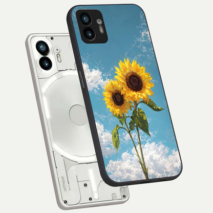  Sun Moon Balance phone case For Nothing Phone 2 showing premium glass back cover with detailed artwork