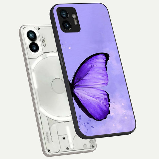 Violet Dream Wing phone case For Nothing Phone 2 showing premium glass back cover with detailed artwork