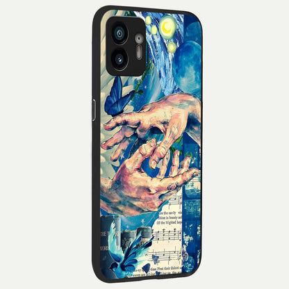  Aesthetic Divider back cover For Nothing Phone 2 slim fit glass case with vibrant aesthetic design