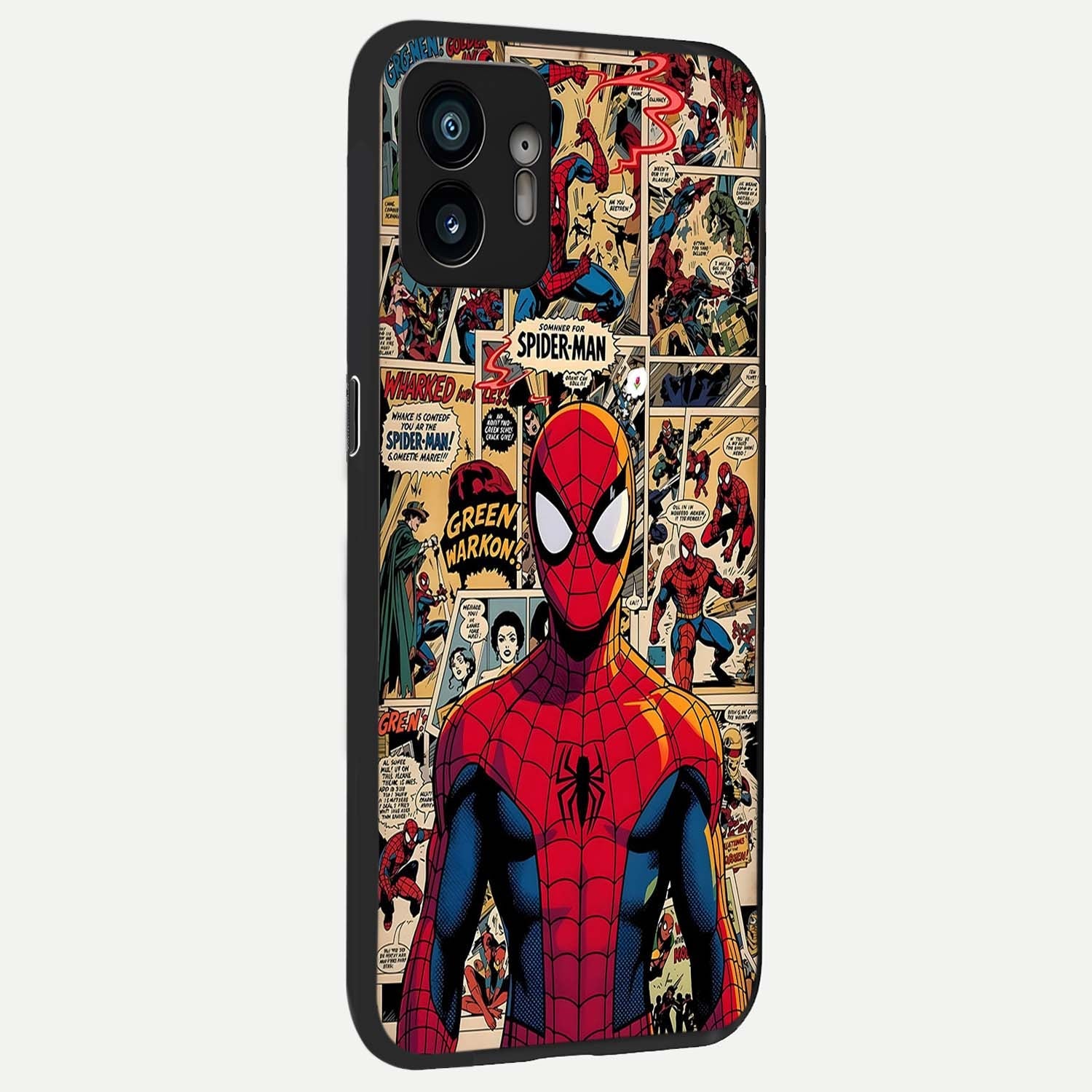  Aesthetic Spider back cover For Nothing Phone 2 slim fit glass case with vibrant aesthetic design