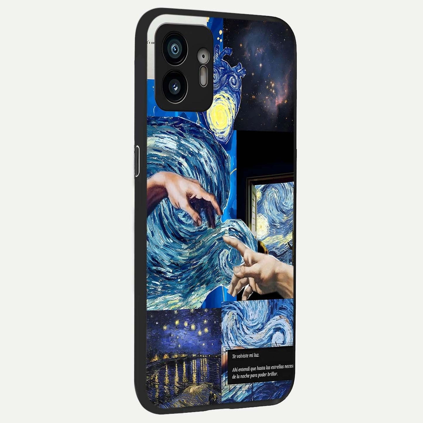  Aesthetic Vando Hands back cover For Nothing Phone 2 slim fit glass case with vibrant aesthetic design