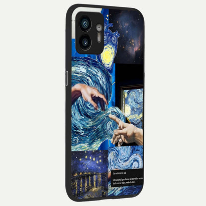  Aesthetic Vando Hands back cover For Nothing Phone 2 slim fit glass case with vibrant aesthetic design