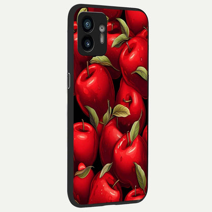  Apple Pattern back cover For Nothing Phone 2 slim fit glass case with vibrant aesthetic design