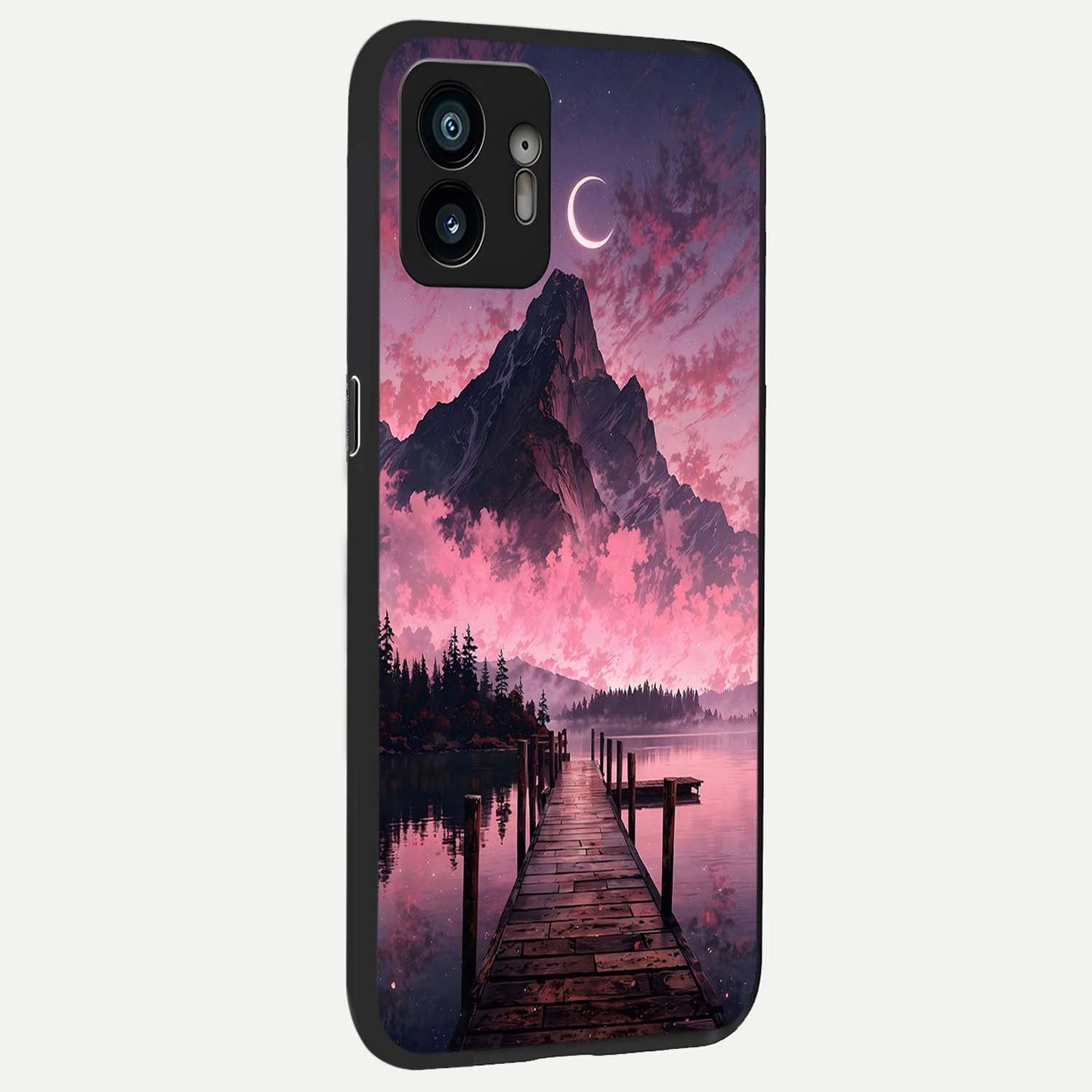  Beautiful Mountain View back cover For Nothing Phone 2 slim fit glass case with vibrant aesthetic design