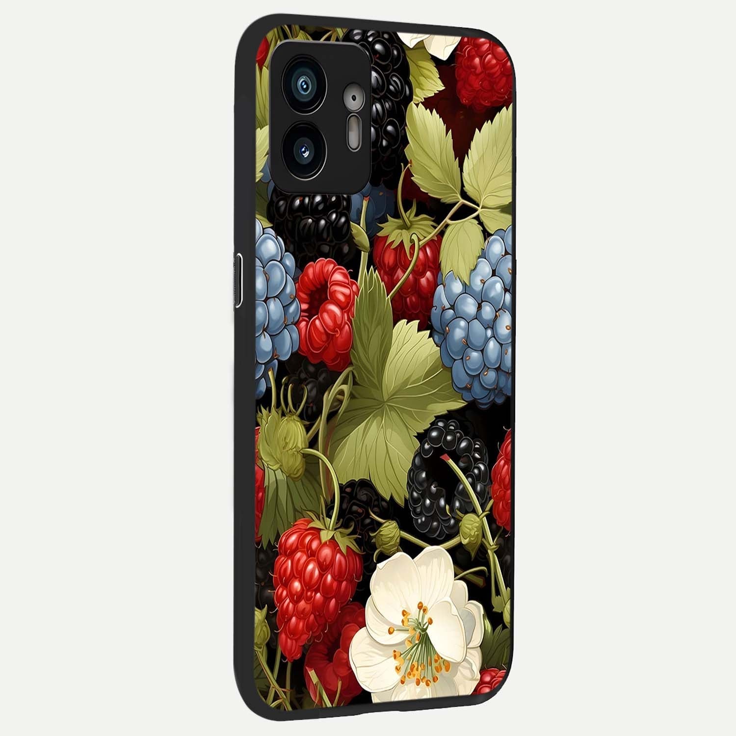  Berry Bloom Charm back cover For Nothing Phone 2 slim fit glass case with vibrant aesthetic design
