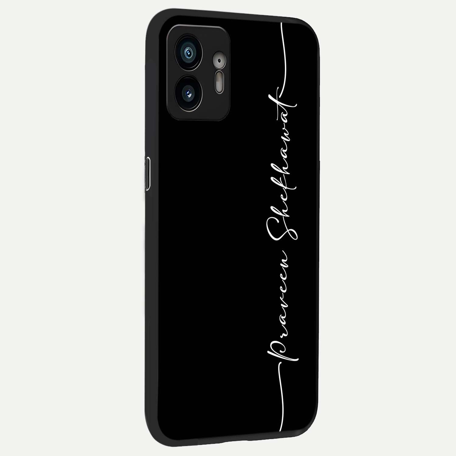  Black Tune Custom Name back cover For Nothing Phone 2 slim fit glass case with vibrant aesthetic design