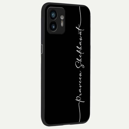  Black Tune Custom Name back cover For Nothing Phone 2 slim fit glass case with vibrant aesthetic design